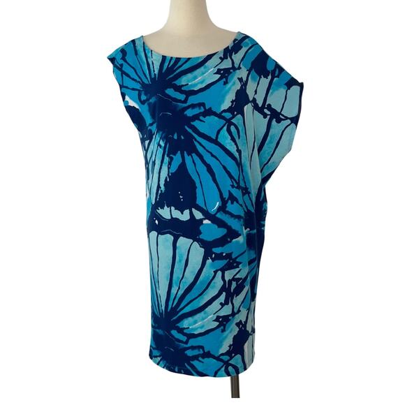 Lilly Pulitzer Tessa Get Inky Dress in Sparkling Blue Pullover Styling | L - Picture 1 of 14